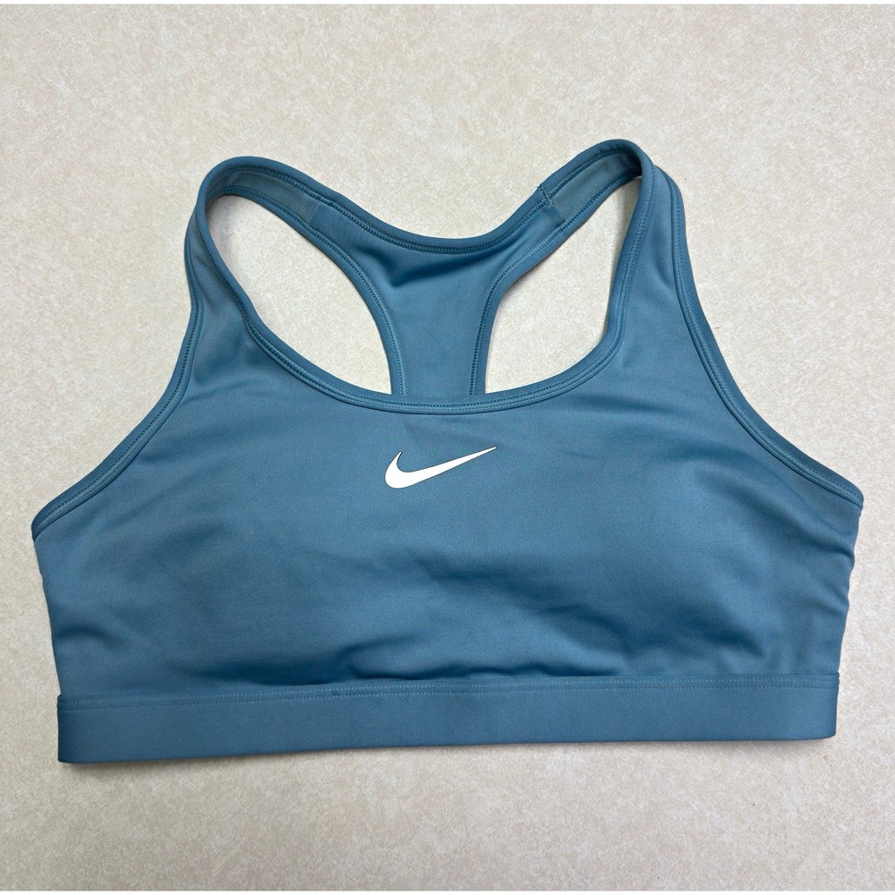 Nike Dri-FIT Sports Bra Women’s M Blue Teal Racerback Swoosh Athletic Gym Casual